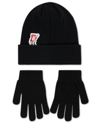 Big Kids 2-Piece Patch Peak Beanie and Gloves Set