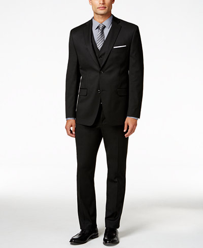 Alfani Men's Traveler Black Solid Slim-Fit Suit Separates, Only at Macy's