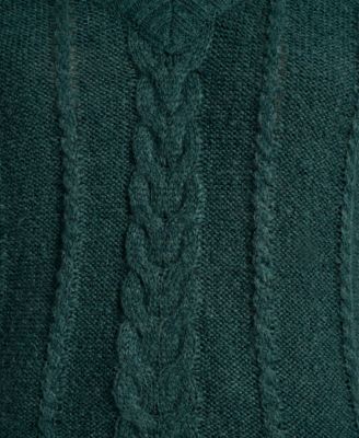 Women's Lightweight V-Neck Cable-Knit Sweater