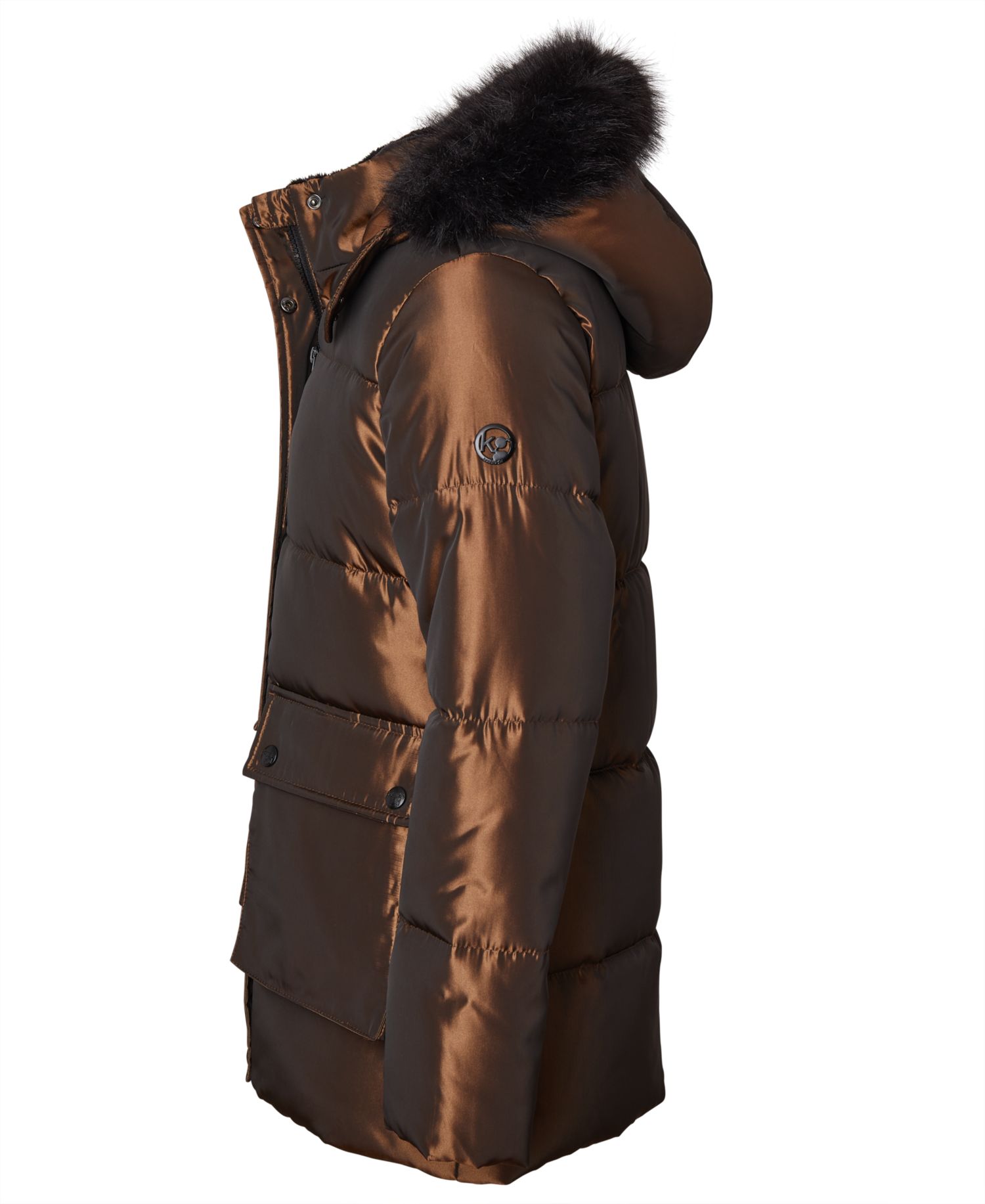 Big Girls' Iridescent Hooded Puffer Jacket