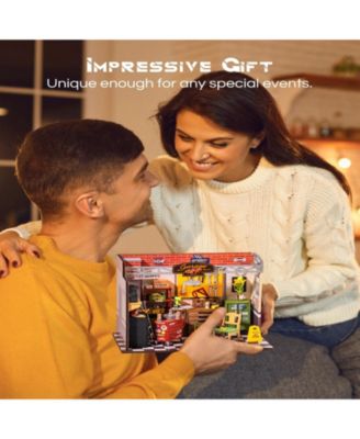 3d Wooden Puzzles DIY Garage Workshop Building Kit, Multicolored, 9.4"5.9"6.7"