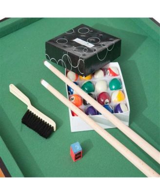 Fleece Top Pool Table Set with Balls, Cues, and Rack for Home Game Room