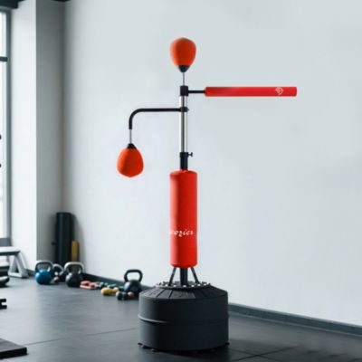 4-in-1 Punching Bag Sd w/ 2 Speedballs, 360° Relax Bar,