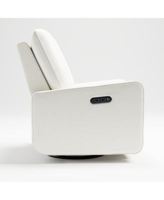 Teddi Power Recliner Swivel Glider with USB - Ivory Basketweave