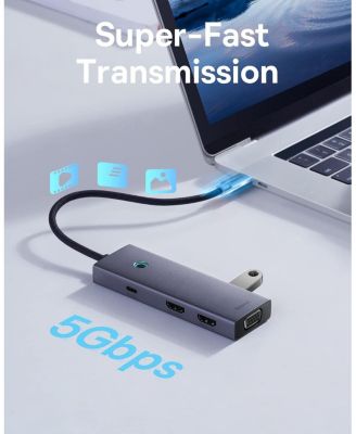 Docking Station Dual Monitor, 7 in 1 Laptop Docking Station 3 Monitors, USB C HUB with 4K HDMI, VGA, 100W PD, 3 USB