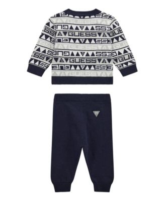 Baby Boys' Long Sleeve Crew Neck Sweater and Pant, 2-Piece Set