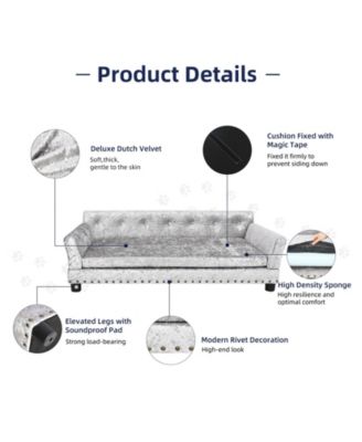 Large Dog Cat Pet Elevated Raised Bed Sofa for All Breed Super Soft Mat Pad