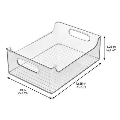 Set of 4 Plastic Stackable Pantry Bin with Handles