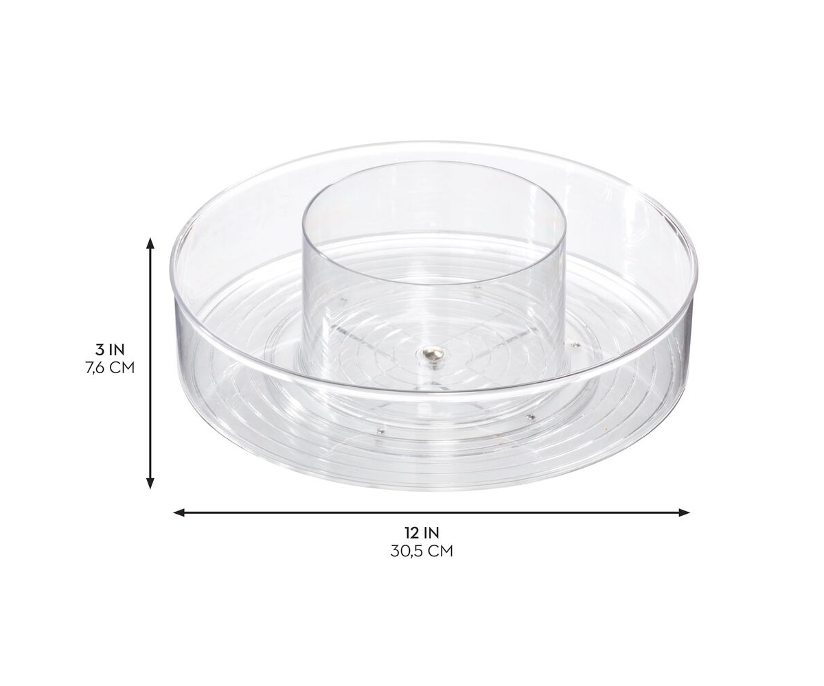 iDesign Plastic Storage Bin with Handles - Set of - Clear