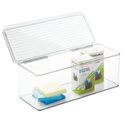 Stackable Hinged-Lid Storage Box - Clear
