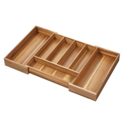Expandable Acacia Wood Cutlery Drawer Organizer -Natural