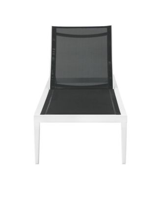 Nizuc Black Mesh Water Resistant Fabric Outdoor Patio Chaise Lounge Chair