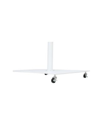 Fiji Black Fabric / Matte White Aluminum Patio Umbrella with Base Sets