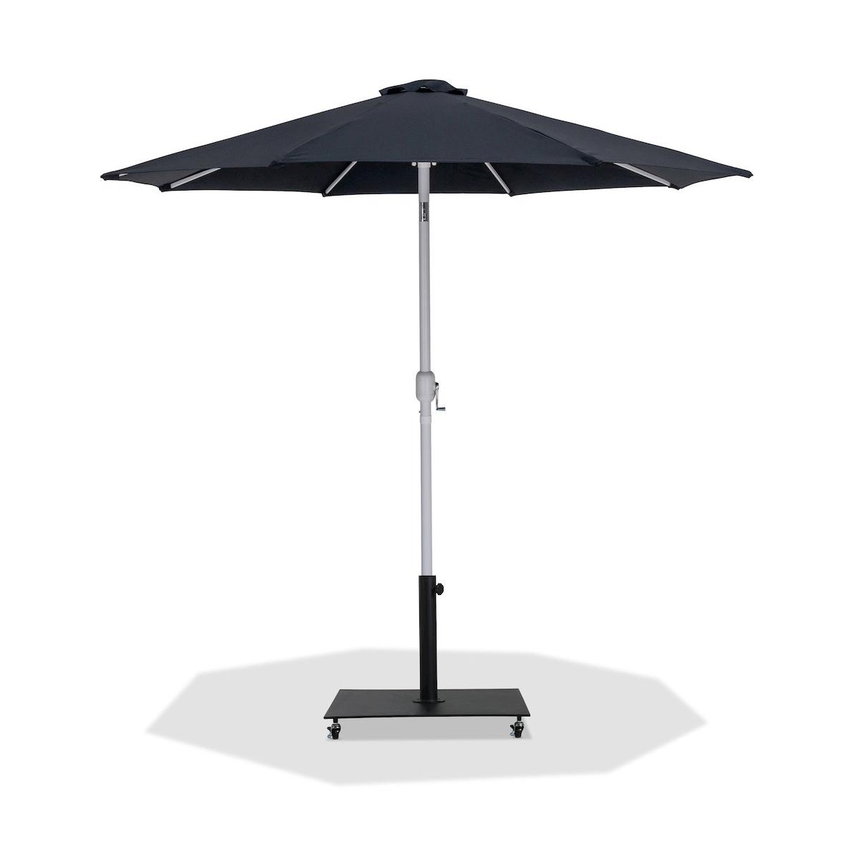 Meridian Furniture Fiji Fabric / Matte Aluminum Patio Umbrella with Base Sets