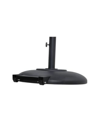 Fiji Black Fabric / Matte Black Aluminum Patio Umbrella with Base Sets