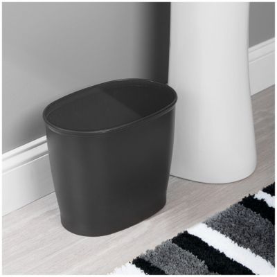Small Oval Plastic Bathroom Trash Can, Set of 2, Made in USA