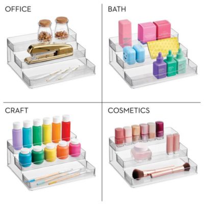 3-Tier Spice Rack Organizer for Cabinets, Set of 2, Clear, Made in USA