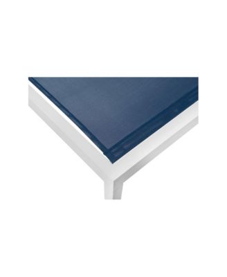 Nizuc Navy Mesh Water Resistant Fabric Outdoor Patio Chaise Lounge Chair