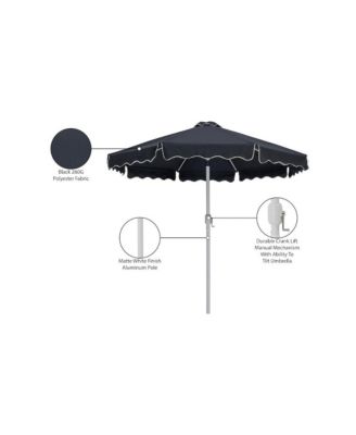 Amalfi Black With Cream Piping Fabric Patio Umbrellas