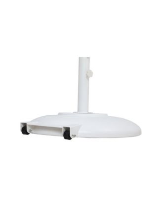 Fiji Navy Fabric / Matte White Aluminum Patio Umbrella with Base Sets