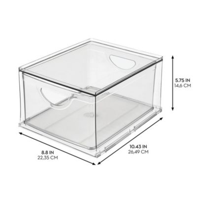 Stackable Storage Drawer for Pantry, Set of 4, Clear, Made in USA