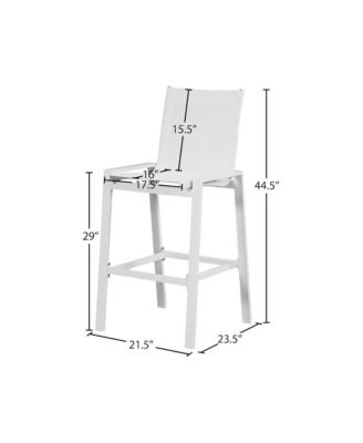 Nizuc White Mesh Water Resistant Fabric Outdoor Patio Barstool, Set of 2