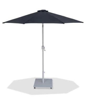 Fiji Black Fabric / Matte White Aluminum Patio Umbrella with Base Sets