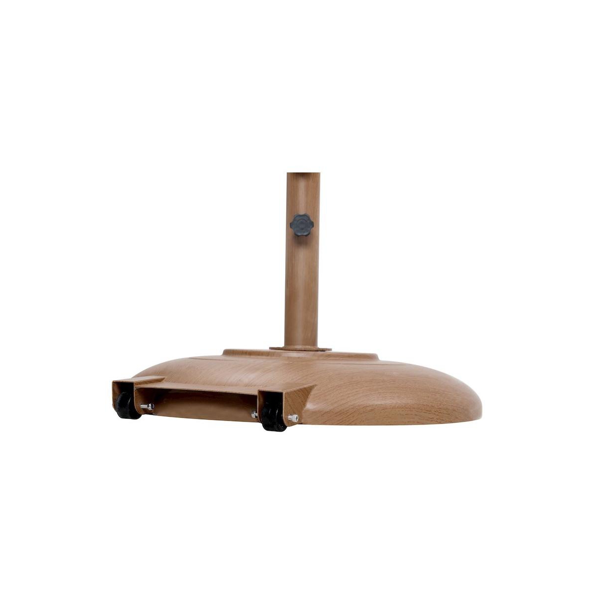 Meridian Furniture Fiji Beige Fabric / Teak Aluminum Patio Umbrella with Base Sets