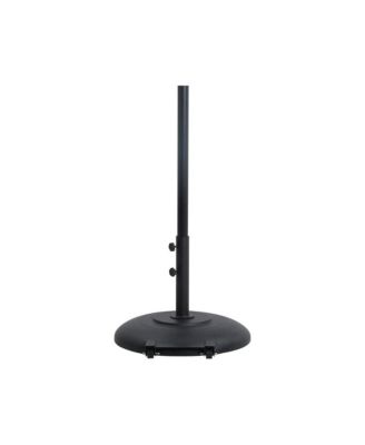 Fiji Black Fabric / Matte Black Aluminum Patio Umbrella with Base Sets