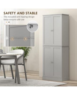 65&amp;quot; Kitchen Pantry Cabinet with Adjustable Shelves Spick Racks