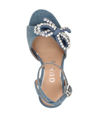 Women's Charmin Rhinestone Bow Ankle Strap Dress Sandals