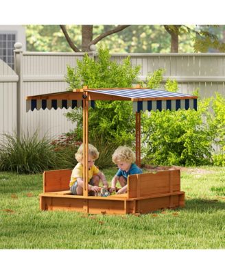 Cove box with Lid & Adjustable Canopy for Kids, Wooden
