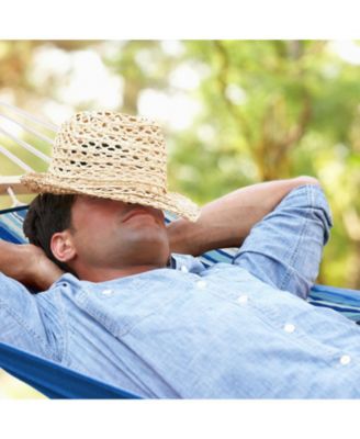 Hammock with Steel Stand, Cotton Ropes, Mat, Pillow, and Storage Holder