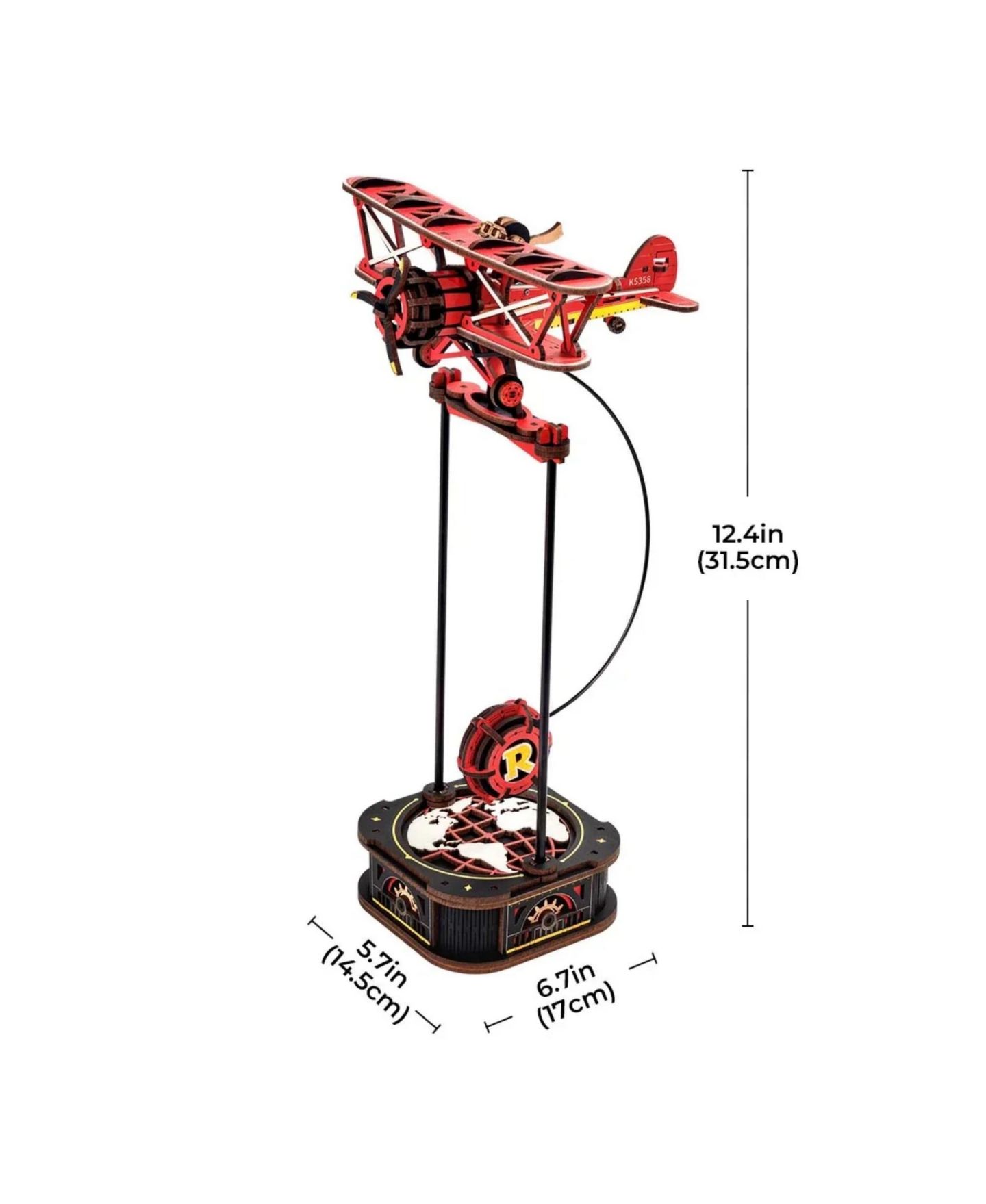 Детские конструкторы Robotime Helicopter Sky Captain 3D Wooden Puzzle, Ages 8+ — фото 2
