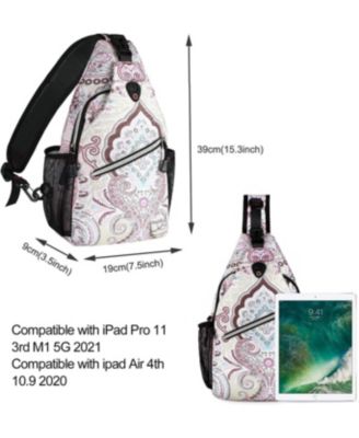 National Style Sling Backpack - Pattern Rope Design Crossbody Daypack for Travel & Hiking
