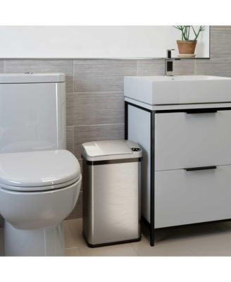 16-Liter Stainless Steel Sensor Trash Can with AbsorbX Odor Filter for Bathroom