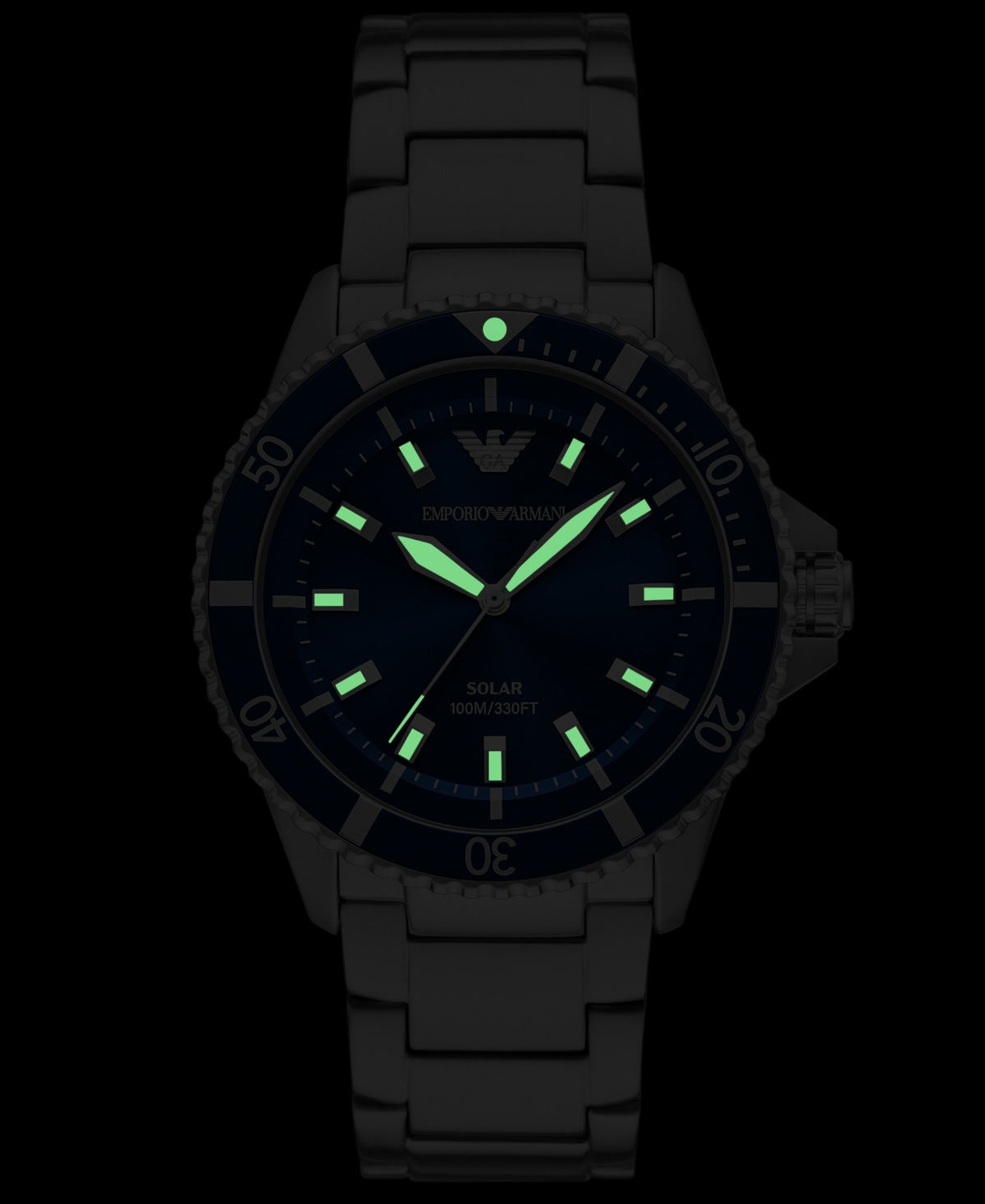 Emporio Armani Men's World Explorer Solar Stainless Steel Bracelet Watch 42mm