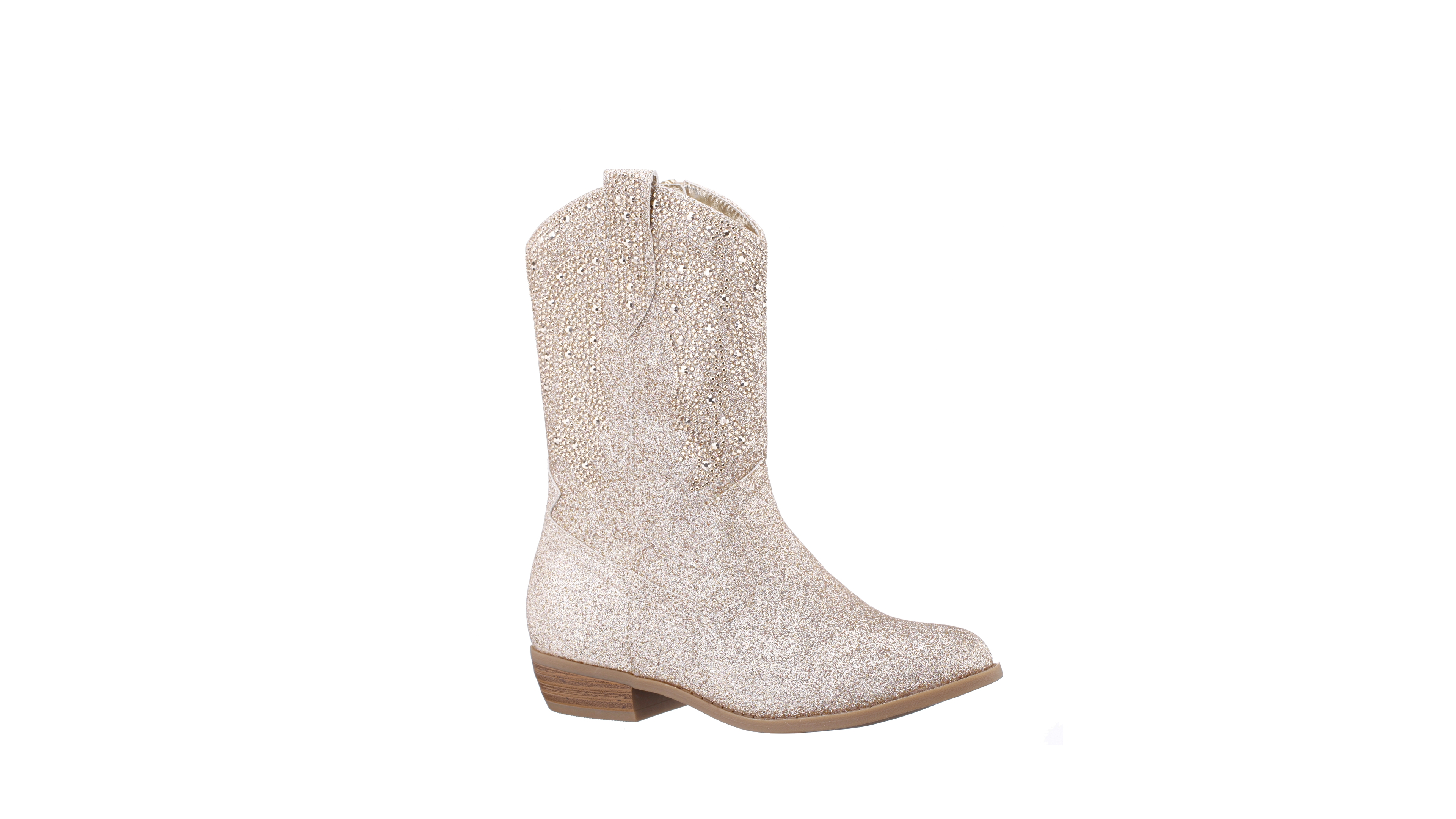 Nina Big Girls Glitter Side Zip Cowboy Boots