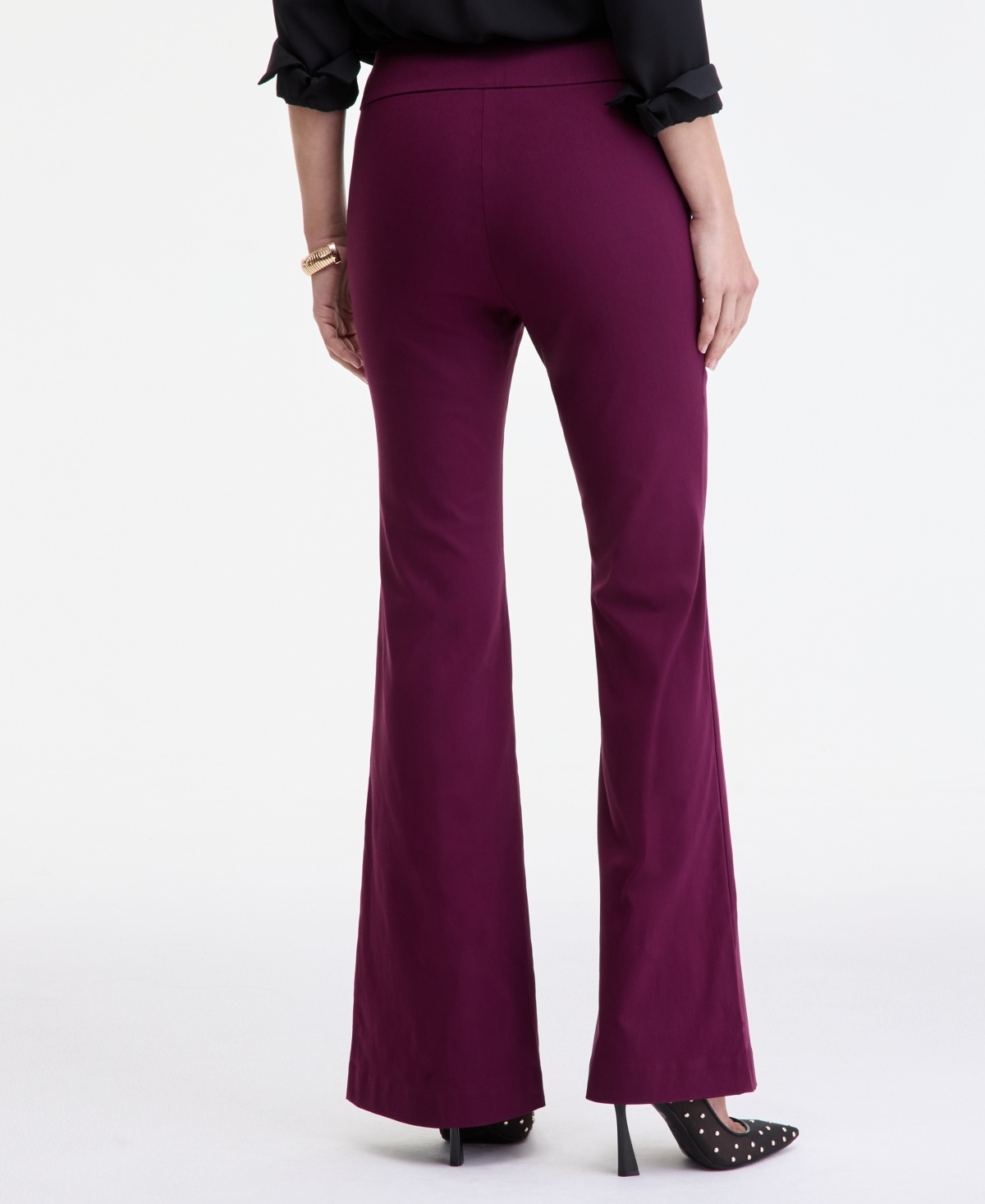 Inc International Concepts Women's Flared-leg Pull-on Pants, Exclusively At Macy's In Purple