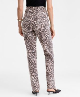 Women's Leopard-Print Straight-Leg Jeans, Macy's Exclusive