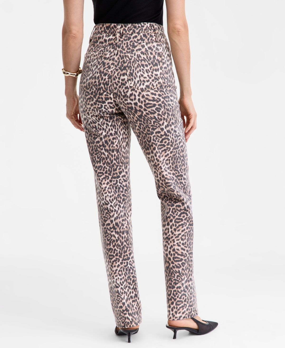 Inc International Concepts Women's Leopard-print Straight-leg Jeans, Macy's Exclusive In Animal Print