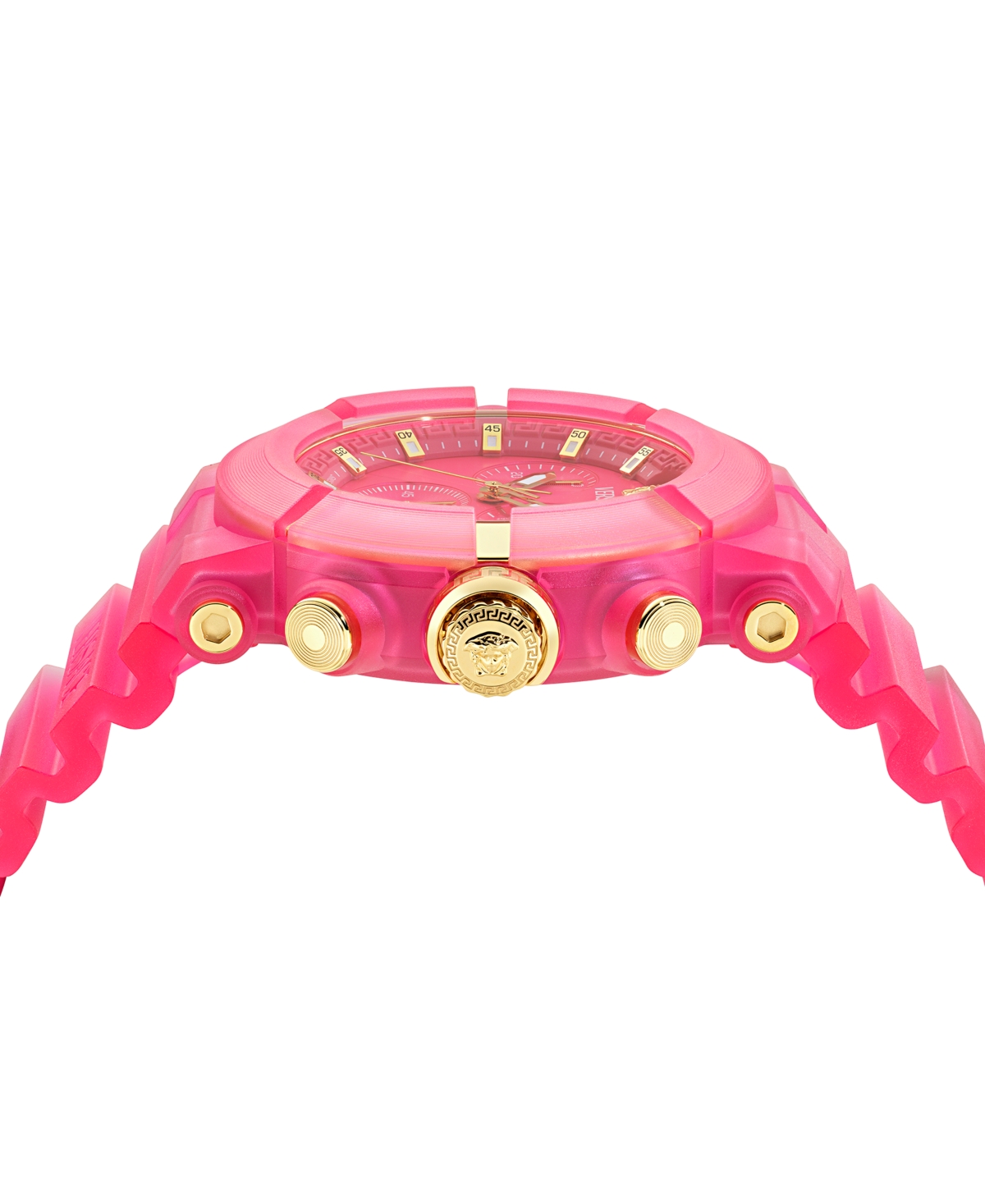 Versace Men's Swiss Chronograph Real Active Pink Strap Watch 45mm