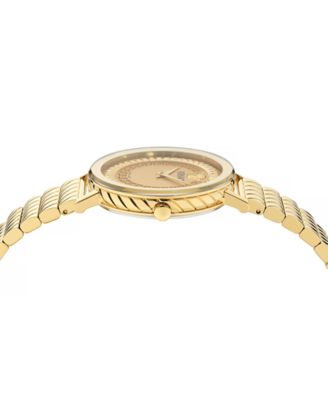 Women's Swiss Delphinus Gold Ion Plated Bracelet Watch 35mm