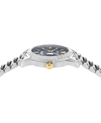 Men's Swiss Apodis GMT Stainless Steel Bracelet Watch 41mm