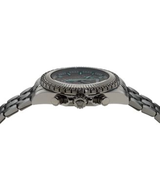 Men's Swiss Chronograph Fornax Gunmetal Ion Plated Bracelet Watch 43mm