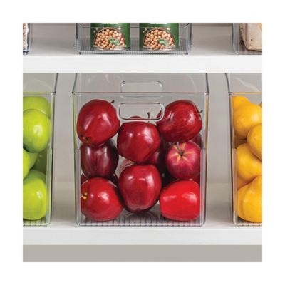 Plastic Storage Bin with Handles - Set of 4 - Clear - Made in USA