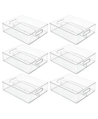 mDesign Divided Storage Bin for Fridge or Pantry, Set of 6, Clear, Made in USA