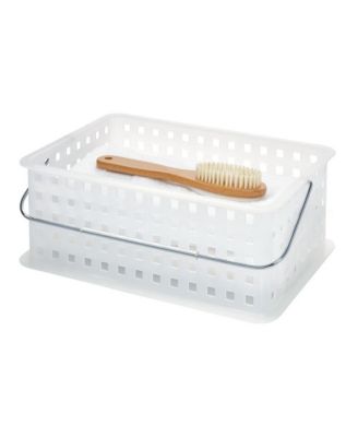 Medium Stackable Shower Basket, Set of 3, Clear/Frost, Made in USA