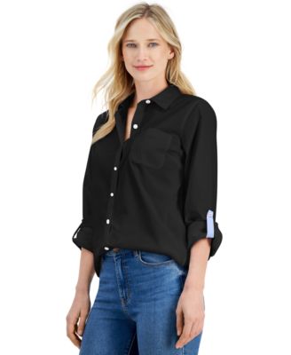 Women's Roll-Tab Button-Front Shirt