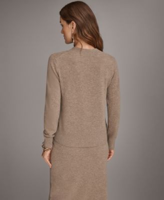 Women’s V-Neck Cashmere Sweater with Gold Button Detailing